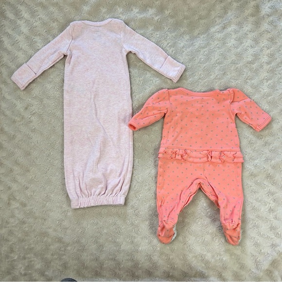 Preemie Baby Girl Bundle Sleep Gown Sleeper Bodysuit Pants Child of Mine Carters - Picture 4 of 7